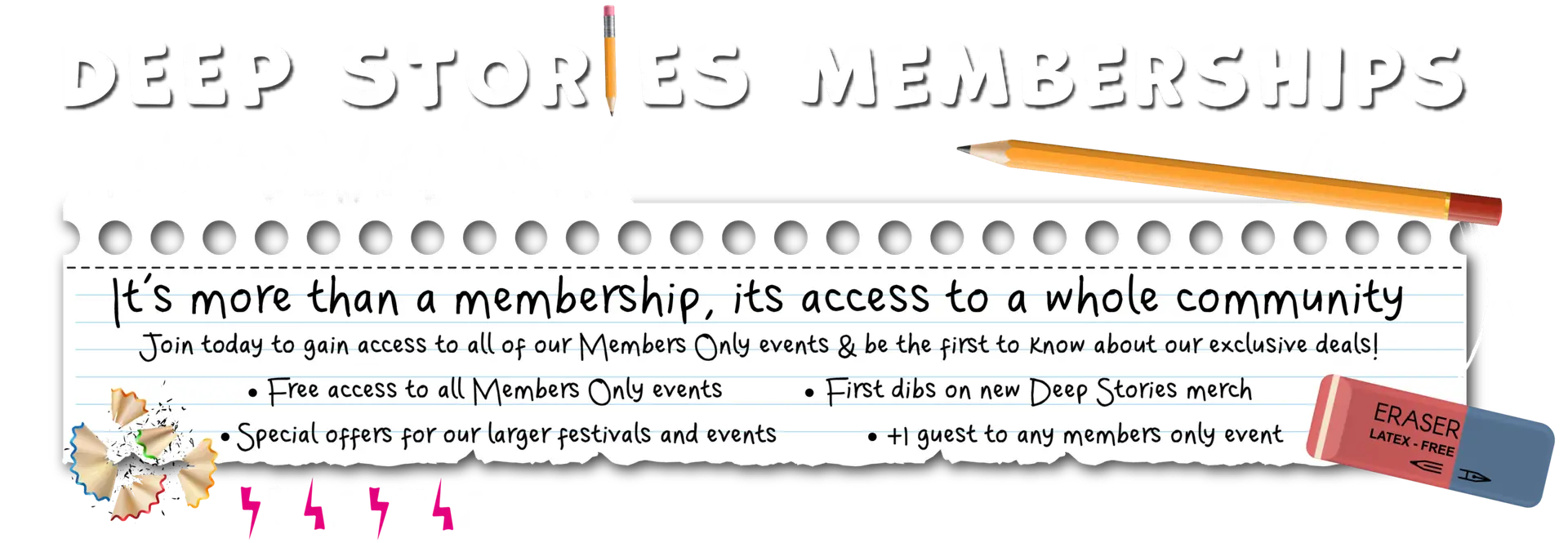 deep stories membership info